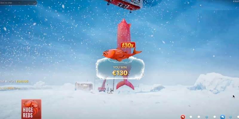 Main game interface with reels under ice